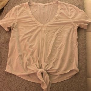 White Cropped Tied T-Shirt